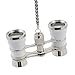 OPO Opera Theater Horse Racing Glasses Binocular Telescope Chain Necklace (White with Silver Trim) 3X25