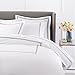 Amazon Brand – Pinzon 400-Thread-Count Hotel Stitch Duvet Cover - King, Silver Grey Stripes
