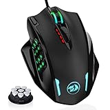 Redragon M908 Impact RGB LED MMO Mouse with Side Buttons Laser Wired Gaming Mouse with 12,400DPI, High Precision, 19 Programmable Mouse Buttons