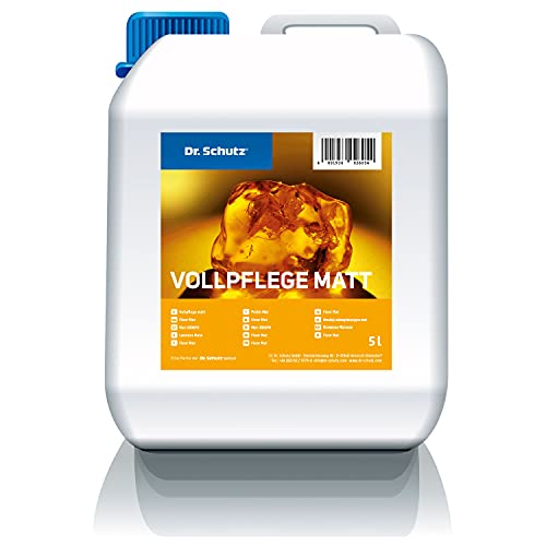 Dr. Schutz Vollpflege Matt 5 L für Vinyl, Designboden PVC, CV, Linoleum, Einpflege & Auffrischung elastischer Böden, bildet matte Schutzschicht, verri