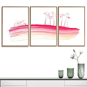 3 Piece Framed Canvas Wall Art for Living Room, Bedroom Abstract Tree Canvas Prints for Home Decoration Ready to Hang - 16"x24"x3 Panels