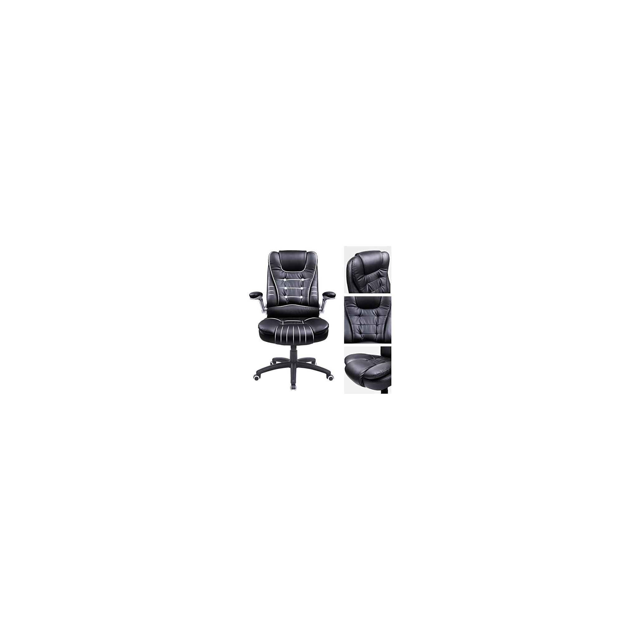 SONGMICS Office Swivel Chair with 76 cm High Back Large Seat and Flip