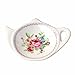 Set of White Porcelain Ceramic with Flower Trim Teapot-Shaped Tea Bag Holder Tea Bag Coasters, Spoon Rests; Classic Tea Time Saucer Seasoning Dish Set (TYGZ)