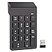YOHOOLYO Wireless USB Numeric Keypad Mini Numpad 2.4G USB Number Pad Receiver for Laptop Desktop PC Notebook Black 18 Keys