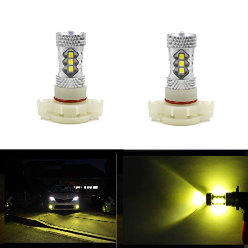 Dantoo 2 x 5202 LED Bulbs Extremely Bright 3000K 16 SMD 5201 Fog Light Bulbs PS19W LED Fog Light Lamp Replacement for DRL or Fog Lights, Gold Yellow - Thumbnail 6