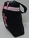 Lil Princess Girl's Quilted Dance Ballet Slippers Tote Bag with Pink Polka Dot Bow, Black