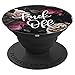 Fuck Off - Cute Funny Sarcastic Swear Word Quotes on Floral PopSockets PopGrip: Swappable Grip for Phones & Tablets PopSockets Adhesive PopGrip