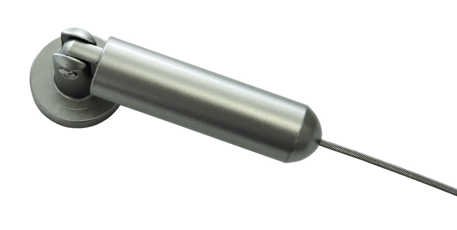 Gardinia Tension Wire, Wall or Recess Fitting, Includes Installation Supplies, Length: 5 Meter, Metal, Matte Silver, 2627