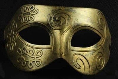 Mens Gold Roman Greek Soldier Face Mask for Masked Ball and Fancy Dress