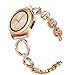 Aiiko Compatible Galaxy Watch 4 (42mm) Bands 20mm O-Link Design Stainless Steel Metal Band Link Bracelet with Rhinestone Diamond Bling Replacement for Samsung Galaxy Watch 42mm/Active 40mm(Rose Gold)