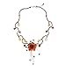 NOVICA Artisan Crafted Citrine Carnelian Choker Necklace | Beaded Stainless Steel Glass | Red Yellow Birthstone | Lobster Clasp | Celosia Orange Floral | Thailand 'Fire Flower' 3