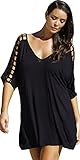swimsuitsforall Women's Cut-Out Sleeve Dress