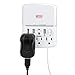 UL Certified Outlet Strip Charger EZOPower Wall Mount Power Surge Protector with 3 AC Outlet Plug + 4 USB Ports (4.8A) + Phone Holder - White