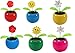 Set of 6 Dancing Flowers~ 2 Roses / 2 Smiley Sunflowers / 2 Lily in Assorted Color Pots Solar Toy Flower US Seller Great Holiday Christmas Gift Car Dashboard Office Desk Home Decor