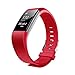 JUNYI Fitbit Charge 2 Bands ,Classic Sports Watch Adjustable Replacement Comfortable Bands for Fitbit Charge 2 Fitness Smart Wristbands Strap (Red large)