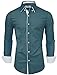 TAM WARE Mens Classic Slim Fit Contrast Inner Long Sleeve Dress Shirts TWNMS314-1-337S-BLUE-US M