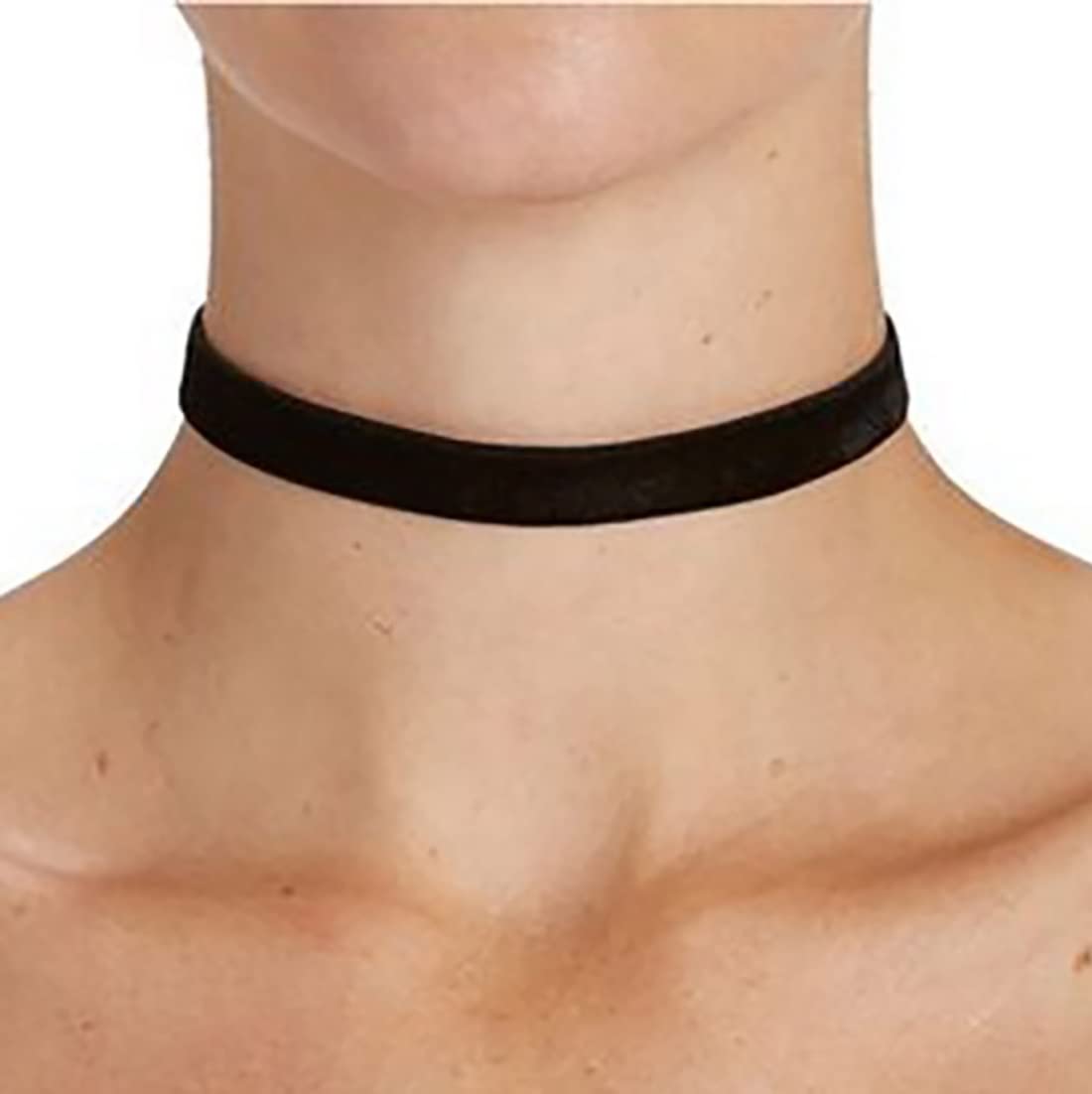 Prosy Gothic Choker Necklace Silver Black Velvet Statement Collar Necklaces for Women and Girls