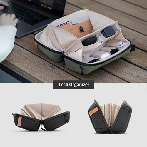 PGYTECH Tech Organizer Bag, Sac de Rangement pour Appareils électroniques de Voyage pour Câble, Chargeur, Banque d'alimentation, Carte SD et Autres Accessoires électroniques, Noir