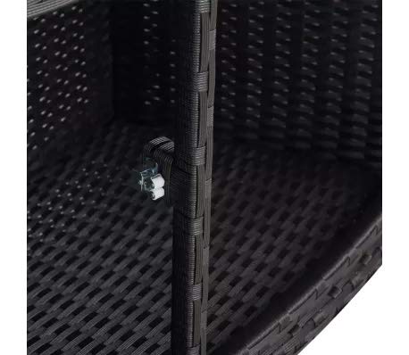 Cikonielf Spa Surround Schwarz Poly Rattan, Rahmen für Whirlpool, winddicht und regenfest, PE-Rattan… – Bild 8