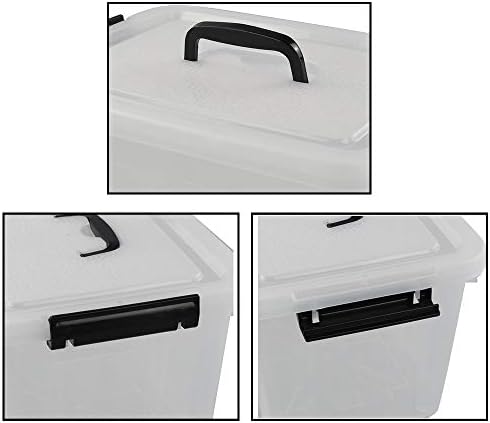 6 Pacchi Qshape Grande Caisse Boite Plastique Rangement Transparentes Con Coperchio E Maniglia Paniers Et Boites De Rangement Boites De Rangement Avec Couvercle