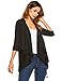 Mofavor Women's Open Drape Cardigan Casual 3/4 Sleeve Open Front Draped Chiffon Patchwork Cardigan Top Blouse
