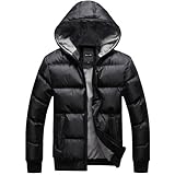 Hee Grand Men's Hooded Cotton-Padded Coat Black