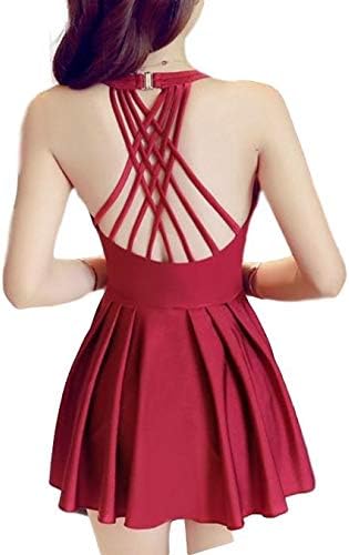 Halter neck skirted swimsuit Clearance