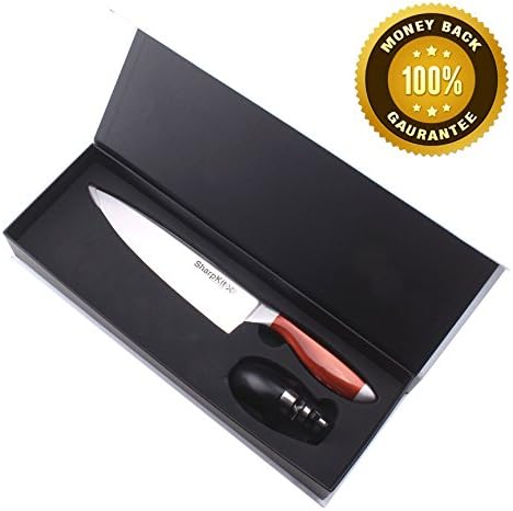 SharpKit Professional 8 inch High Carbon Stainless Steel Chef Knife set with Sharpener in a gift box