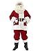Higen Men's Santa Suit 10pc Deluxe Santa Claus Costume Adult Christmas Crimson Regency Plush Red L