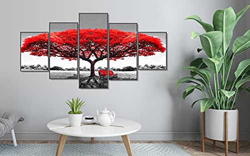 Diamant Peinture 5Pack, TAOPE DIY Broderie Diamant Chat Bricolage Strass Collé Broderie Point de Croix Complet Strass de Broderie Diamant Kit pour Décoration Murale de Salon -Arbre