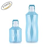 (Set of 2) Dog Water Bottle for Walking, Running and Hiking Blue 500ML/16.9oz and 250ML/8.45oz Large and Small Size Outdoor Portable Antibacterial Travel Mug Drink Dispenser for Cat, Puppy and Pet