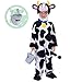 Spooktacular Creations Unisex Toddler Cow Costume Jumpsuit Outfit with Milking Bucket for KIds Child Boys and Girls Halloween Costume Cosplay, Trick or Treat Farm Party Dress Up (3T(3-4yrs))