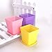 WARMBUY Colorful Plastic Flower Pots with Saucers for Small Plants, Set of 12
