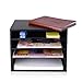 Paper Organzier Wood Desktop Organizer Storage Letter Tray File Sorter with Adjustable Shelves for Home Office
