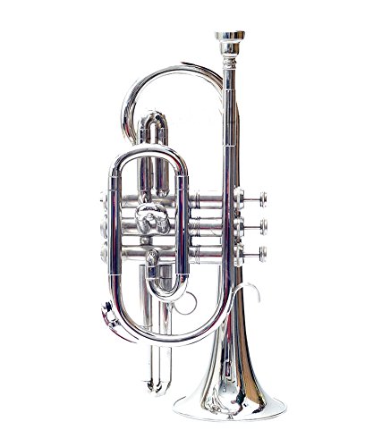 Queen Brass Cornet Chrome Finish Bb Pitch Nice Look W/Case Mp Silver