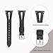 bayite Leather Bands Compatible with Fitbit Versa/Versa 2, Slim Wristband with Ventilated Hole Replacement Accessories Strap Versa Women Men, Black