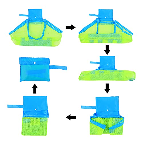 REEMTOO Large Mesh Beach Bag, Beach Toy Bag, Mesh Bag for Beach Toys