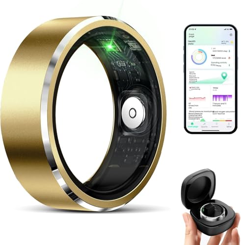 Qjijolz Smart Ring for Women Men, Fitness Tracker