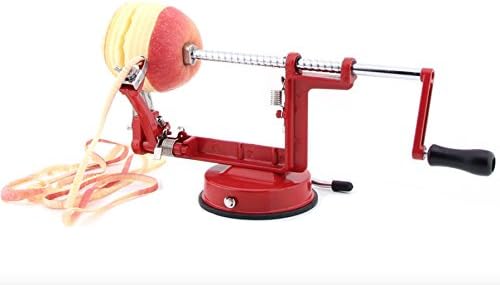 Loyoda Apple Peeler Corer Slicer Machine - Vacuum Suction Base Durable Potato Apples Slicing Coring and Peeling Razor Cast Iron Countertop Stainless Steel Blades - Fruit Veg Dicer Cutter Kitchen Tool