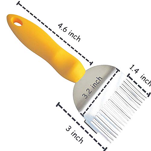 Stainless Steel Tines Uncapping Fork Tool with Plastic Handle - Beekeeping Equipment Bee Hive Hand Tool Beekeeper Toolï¼ˆYellowï¼‰