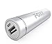 Foxx Mini 2600mah Lipstick-sized High Capacity Portable Charger External Battery Power Bank With Built In LED Flashlight (Silver)