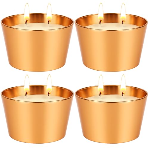 Citronella Candles Outdoor, 4 Pack Soy Wax Lemongrass Outdoor Candles, 240 Hours Burning Decorative Jar Scented Candle for Patio Garden Backyard Camping Summer,Emergency & Survival