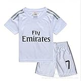2015/2016 REAL MADRID #7 RONALDO KIDS HOME SOCCER JERSEY & SHORTS YOUTH SIZES (8-9 YEARS)