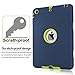 MAKEIT CASE for iPad Mini Case, for iPad Mini 2 3 Case, 3in1 Hybrid Shockproof Case for iPad Mini 1/2/ 3 (Dark Blue/Fluorescent Green)