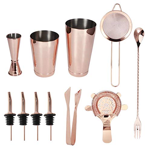 JJZXD Cocktail 11pcs / Set Multifunktions-Edelstahl-Cocktail-Shaker-Tools Set Bar Bartender liefert Cocktail-Tool (Color… – Bild 6
