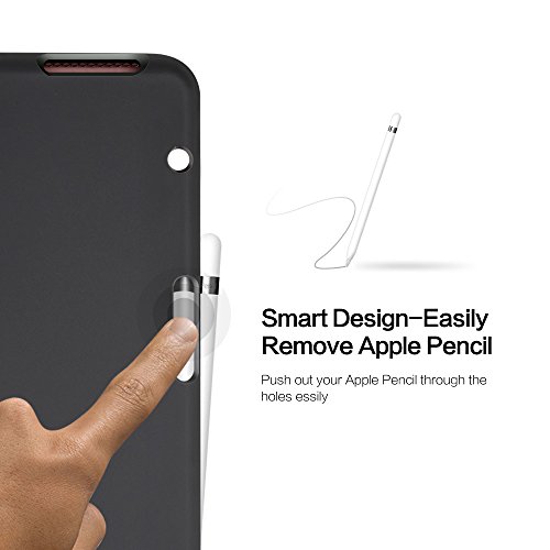 New iPad 9.7 Case 2018 with Pencil Holder,Flexible Soft TPU 6th Generation case Slim-Fit Trifold Stand Folio Smart Cover for the new 9.7 inch Apple iPad 2018 only.Grey