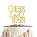 Cheers to 20 Years Cake Topper -Double Sided Gold Glitter Hello 20 - Happy 20 Birthday Cake Topper 20th Birthday/Wedding Anniversary Party Decoration