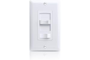 ECOELER Dimmer Switch, Single Pole/3-Way LED Rocker Dimmer Light Switch for 150W LED/CFL and 600W Halogen/Incandescent Bulbs, Wall Plate Included, ETL Listed, White
