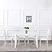 Bonnlo Dining Table with Chairs Dining Set for 4 Kitchen Dining Room Table and 4 Chairs White Glass Dining Table with PU Leather Chairs,White