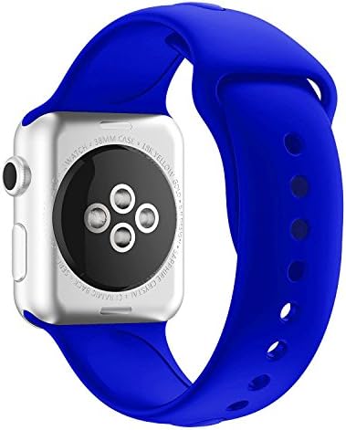 New Apple Watch Band, Chumei Soft Silicone Sporty Replacement Wristband Bracelet Strap Band iWatch Series 1 Series 2 Series 3 Sports Edition (42MM M/L Royal Blue)